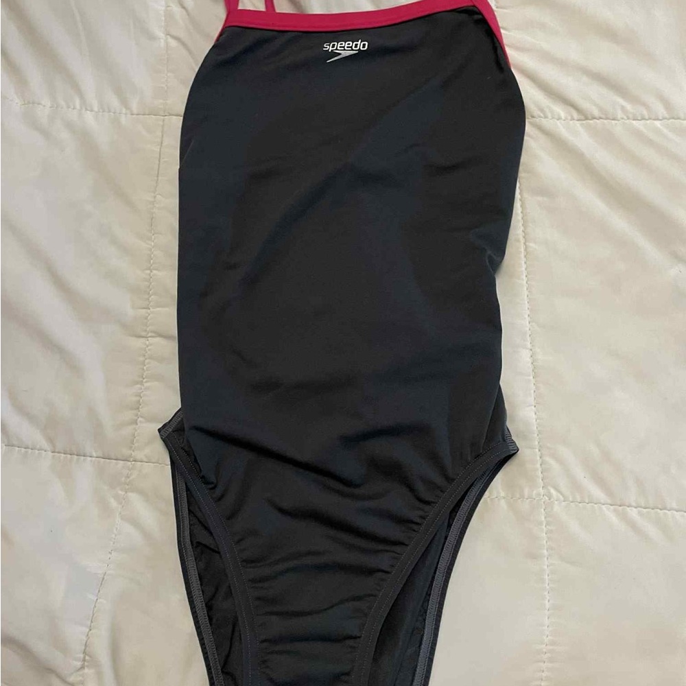 Speedo Women's Black One Piece with Pink Trim